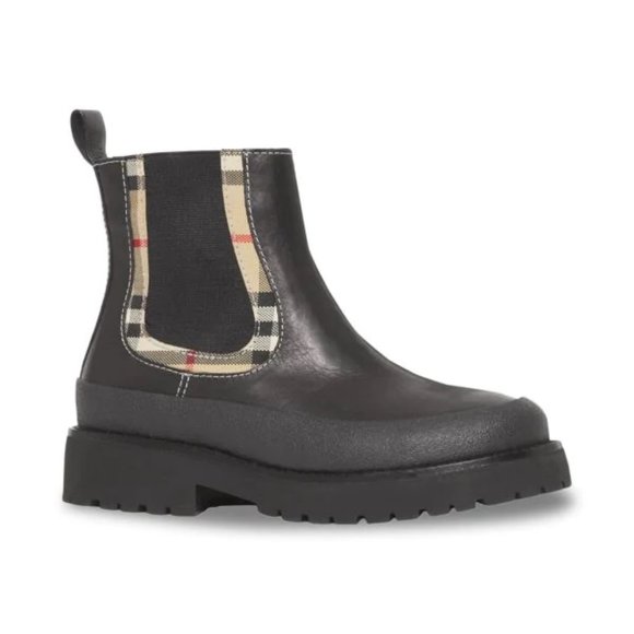 BURBERRY Little Girl's Vintage Check-Trimmed Chelsea Boots